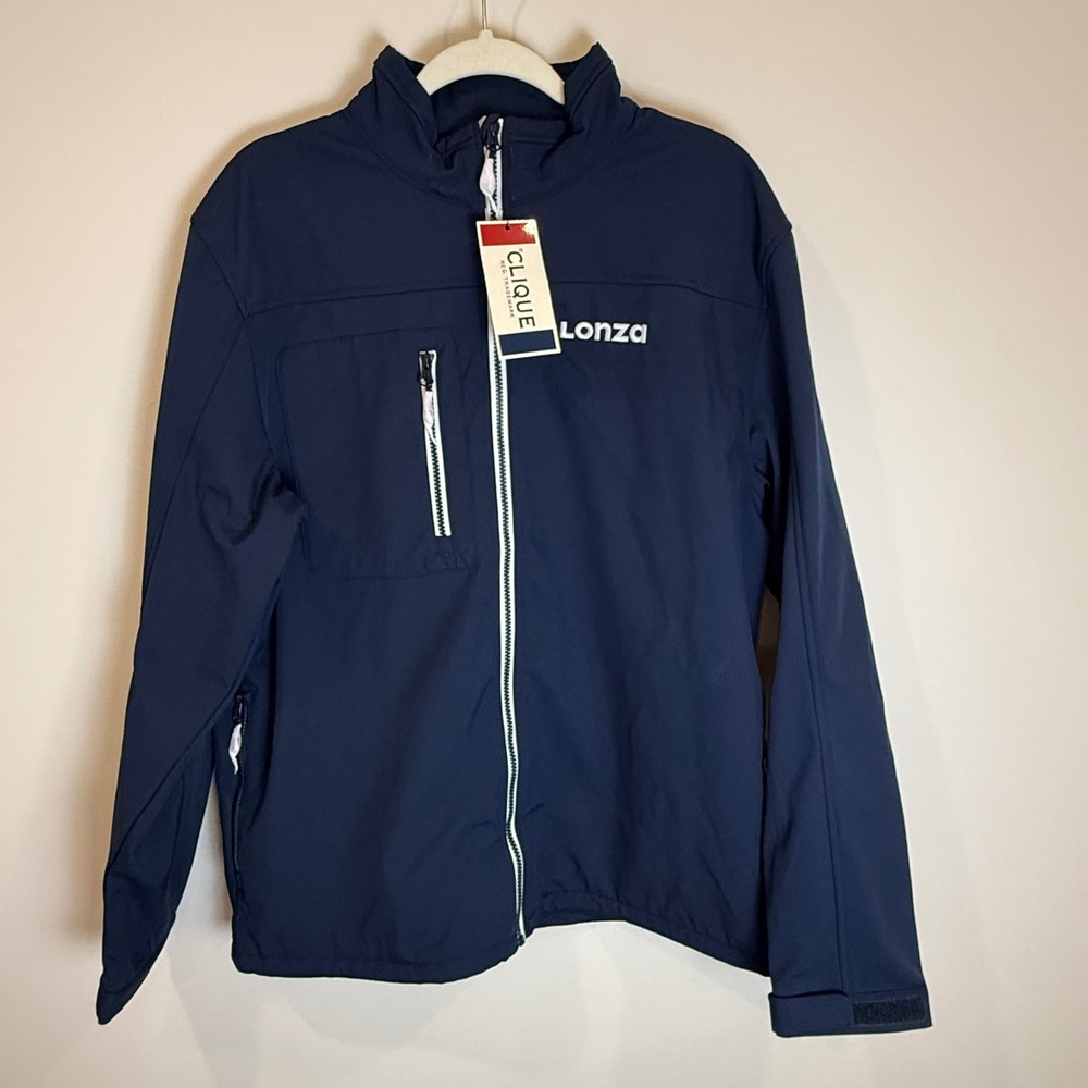 Clique Lonza Navy Blue Full Zip Jacket Men's L/G Lightweight Windbreaker